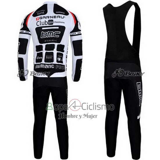 Bmc Ropa Ciclismo Culotte Largo 2011 Mangas Largas Blanco y Negro
